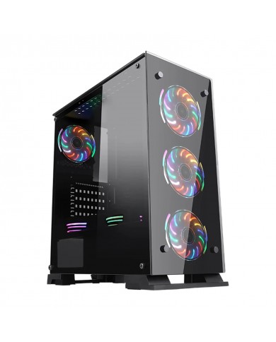 HYBROK SHADOW ARGB (GLASS) + PSU 650W 80+ BRONZE - Pc Gamer Casa HYBROK SHADOW ARGB (GLASS) + PSU 650W 80+ BRONZE - Pc Gamer Casa