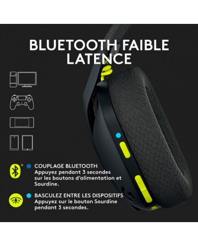 Logitech G G435 (Noir) / Micro-Casque / Logitech Maroc Logitech G G435 (Noir) / Micro-Casque / Logitech Maroc