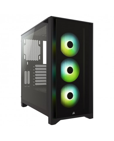 Corsair iCUE 4000X RGB Tempered Glass (Noir) - Pc Gamer Casa Corsair iCUE 4000X RGB Tempered Glass (Noir) - Pc Gamer Casa