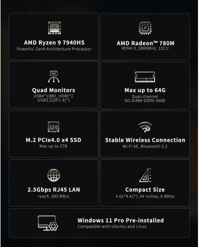 Mini PC GEEKOM A7 AMD Ryzen 9 7940HS 32GB 2TB SSD - PCGAMERCASA .MA Mini PC GEEKOM A7 AMD Ryzen 9 7940HS 32GB 2TB SSD - PCGAMERCASA .MA