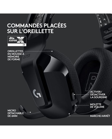 Logitech G G733 Lightspeed (Noir) - Micro-casque Logitech G G733 Lightspeed (Noir) - Micro-casque