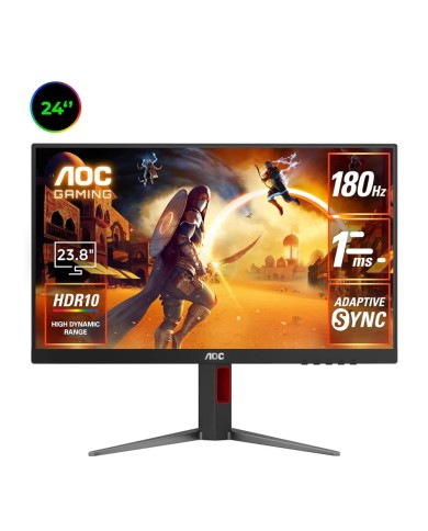 AOC 24G4
Full HD - 1 ms (MPRT) - Format 16/9 - Dalle IPS - 180 Hz - HDR10 - HDMI/DisplayPort AOC 24G4
Full HD - 1 ms (MPRT) - Format 16/9 - Dalle IPS - 180 Hz - HDR10 - HDMI/DisplayPort