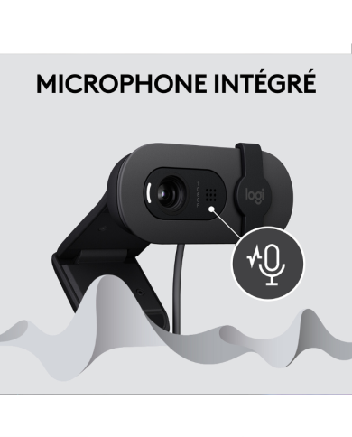 Logitech BRIO 100 (Graphite) - Webcam - Pc Gamer Casa