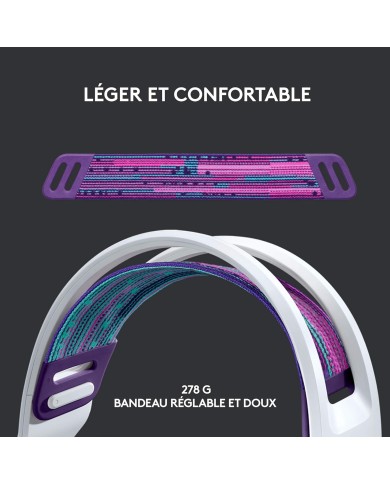 Logitech G733 Lightspeed (Blanc) - Micro-casque Logitech G733 Lightspeed (Blanc) - Micro-casque