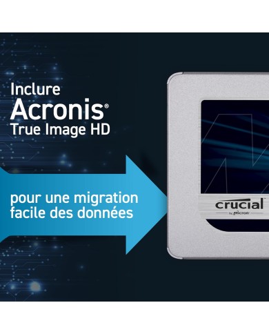 Crucial MX500 2.5" SSD 2000GB - Disque SSD interne Crucial MX500 2.5" SSD 2000GB - Disque SSD interne