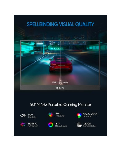 Arzopa Z1FC – Moniteur Gaming Portable 16.1” Arzopa Z1FC – Moniteur Gaming Portable 16.1”
