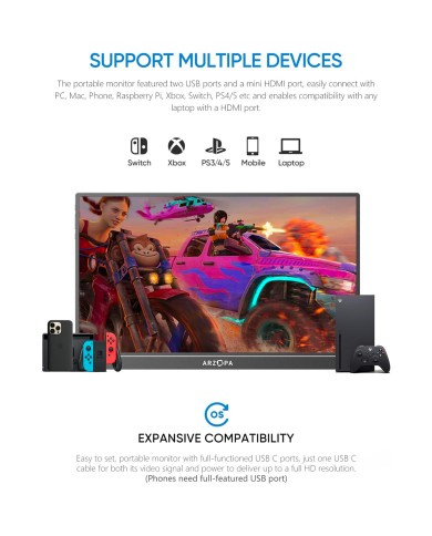 Arzopa Z1FC – Moniteur Gaming Portable 16.1” Arzopa Z1FC – Moniteur Gaming Portable 16.1”