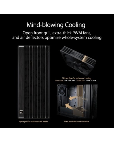 BOITIER ASUS PROART PA602 WOOD METAL PWM NOIR BOITIER ASUS PROART PA602 WOOD METAL PWM NOIR