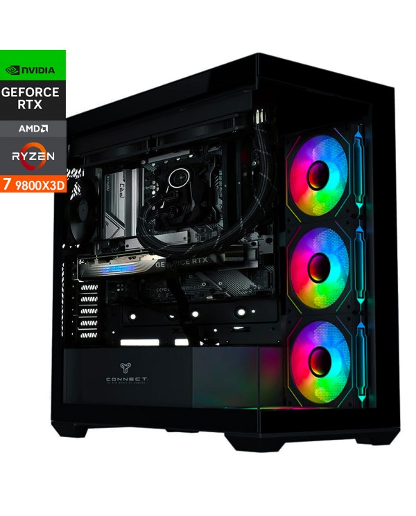 PC GAMER CASA Ryzen 7 9800X3D|RTX 5070 Solid OC|32GB DDR5|2TB NVMe|Connect Panoglass ARGB