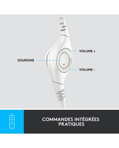 Logitech USB Headset H390 (Blanc Cassé) - Casque Logitech USB Headset H390 (Blanc Cassé) - Casque