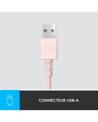 Logitech USB Headset H390 (Rose) - Micro-casque Logitech USB Headset H390 (Rose) - Micro-casque
