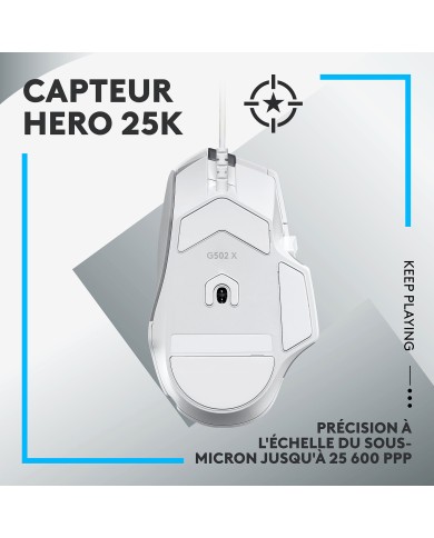 Logitech G502X Blanc - Souris Logitech G502X Blanc - Souris