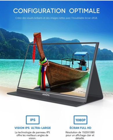 ARZOPA S1 TABLE– Moniteur Portable 15,6" FHD IPS ARZOPA S1 TABLE– Moniteur Portable 15,6" FHD IPS