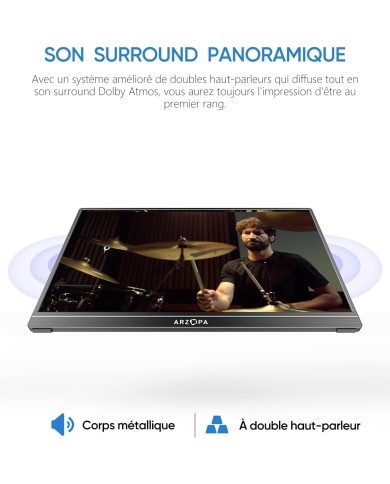 ARZOPA S1 TABLE– Moniteur Portable 15,6" FHD IPS ARZOPA S1 TABLE– Moniteur Portable 15,6" FHD IPS