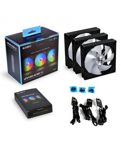 Lian Li Uni Ventilateur AL120 Triple Pack Noir - Pc Gamer Casa Lian Li Uni Ventilateur AL120 Triple Pack Noir - Pc Gamer Casa